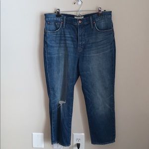 Madewell distressed cut off high wastes Jean